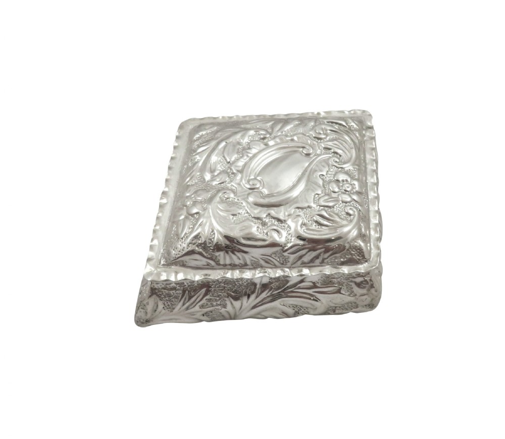 Antique Victorian Sterling Silver Trinket Box 1894 View III