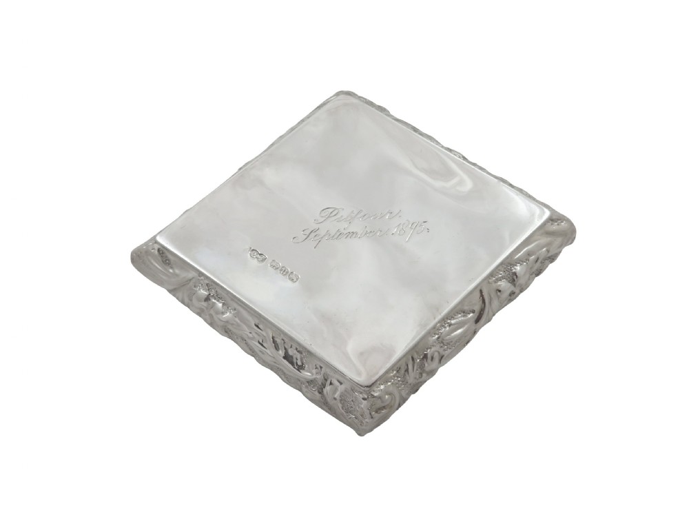 Antique Victorian Sterling Silver Trinket Box 1894 View VII