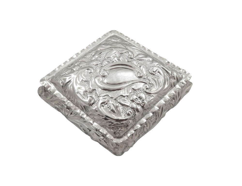 Antique Victorian Sterling Silver Trinket Box 1894 View IX