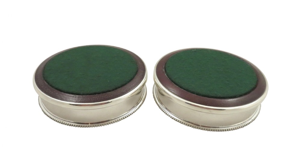Pair of Vintage Sterling Silver Wine Coasters  View IV