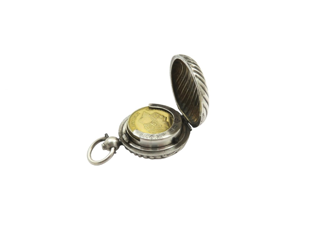 Antique Edwardian Sterling Silver Sovereign Case 1904 View IV