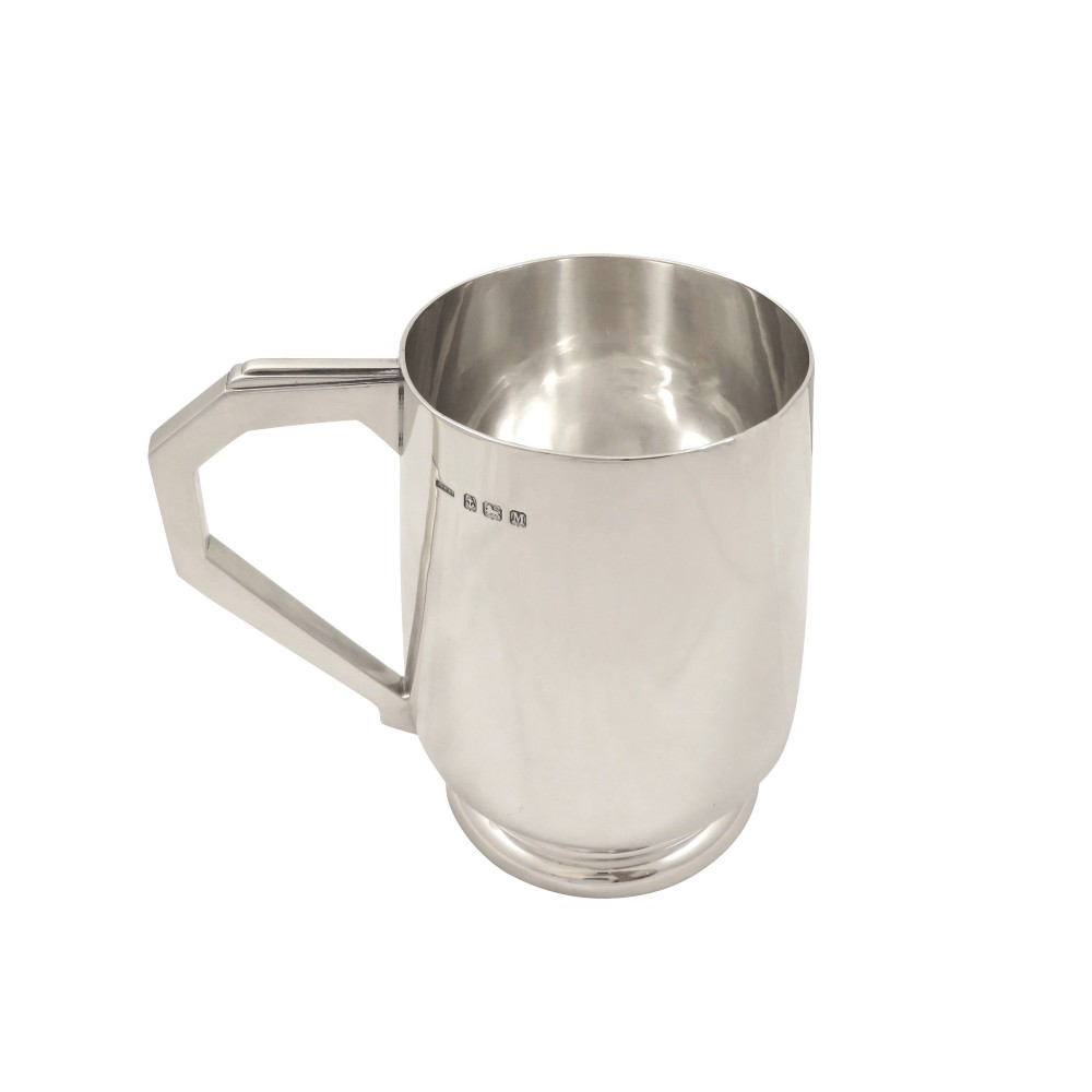 Antique Art Deco Sterling Silver Pint Tankard / Mug 1936
