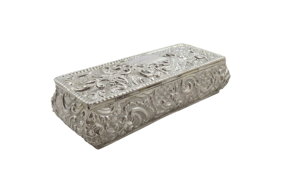 Antique Victorian Sterling Silver Trinket Box 1894 View VII