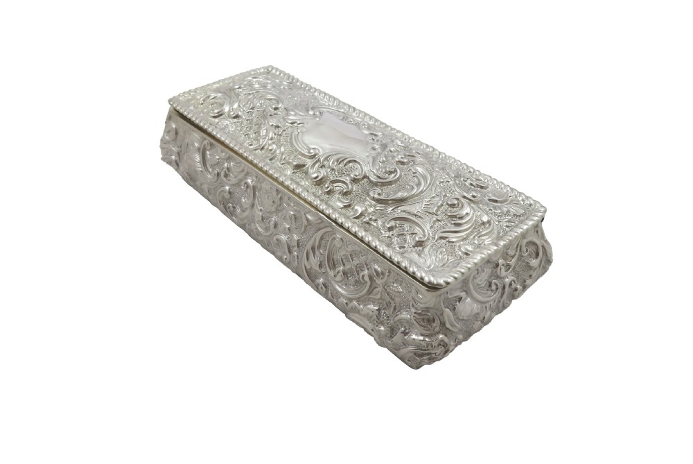 Antique Victorian Sterling Silver Trinket Box 1894 View IX