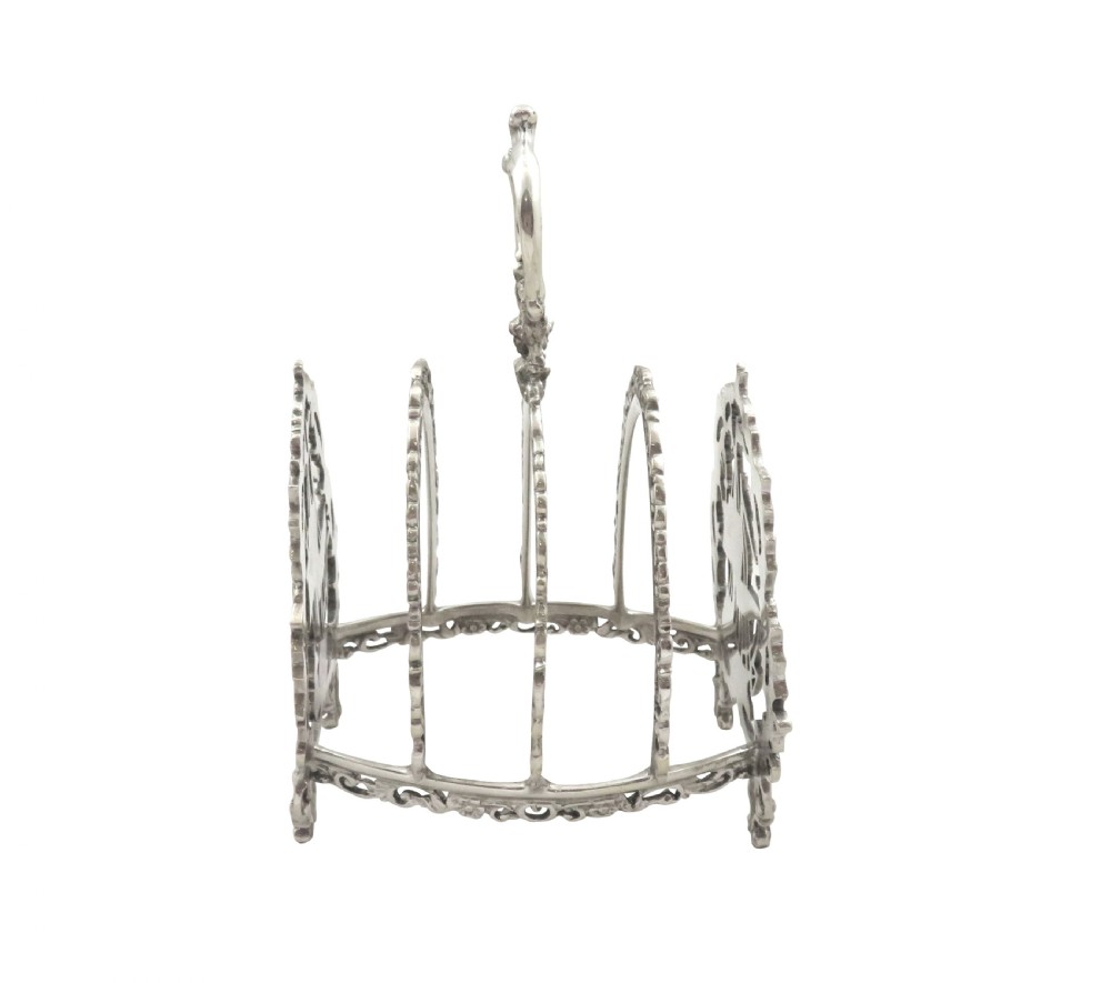 Antique Edwardian Sterling Silver 'Ship/Galleon' Toast Rack 1907 View II