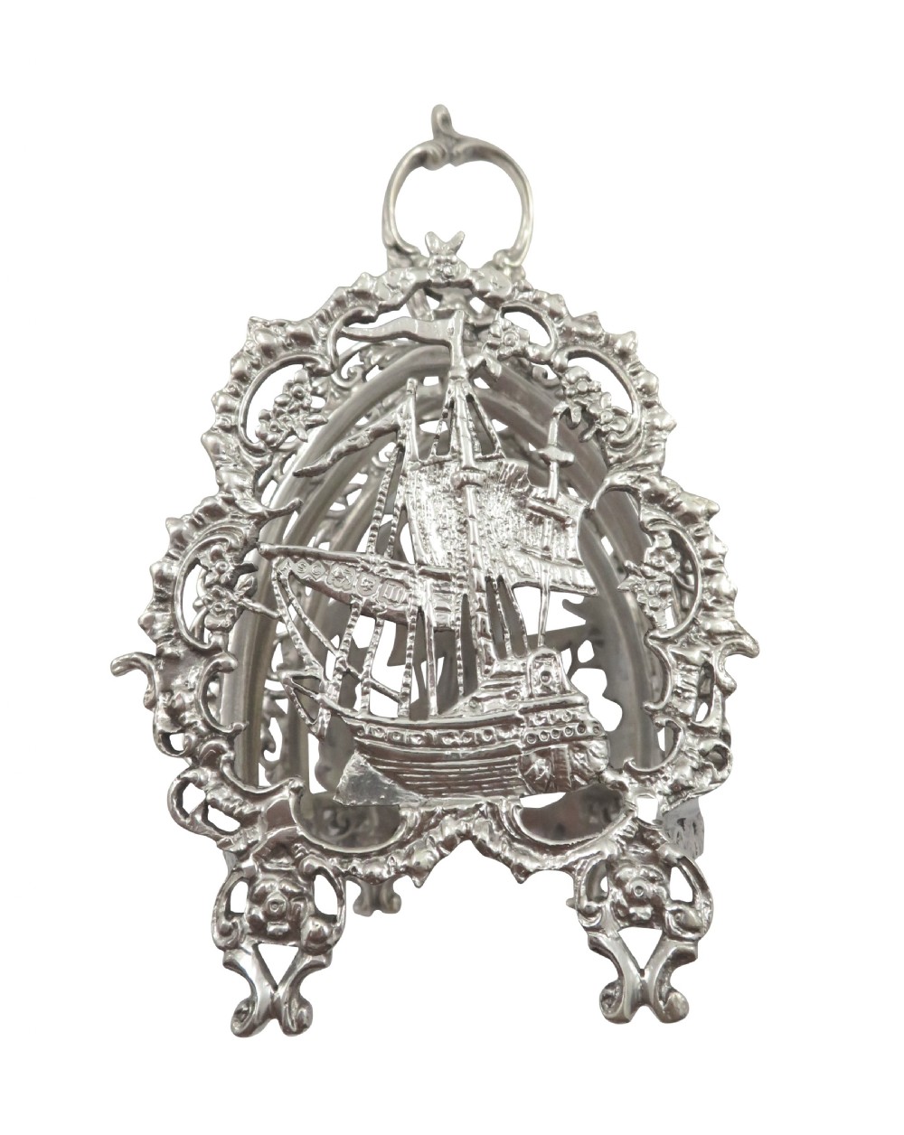 Antique Edwardian Sterling Silver 'Ship/Galleon' Toast Rack 1907 View V