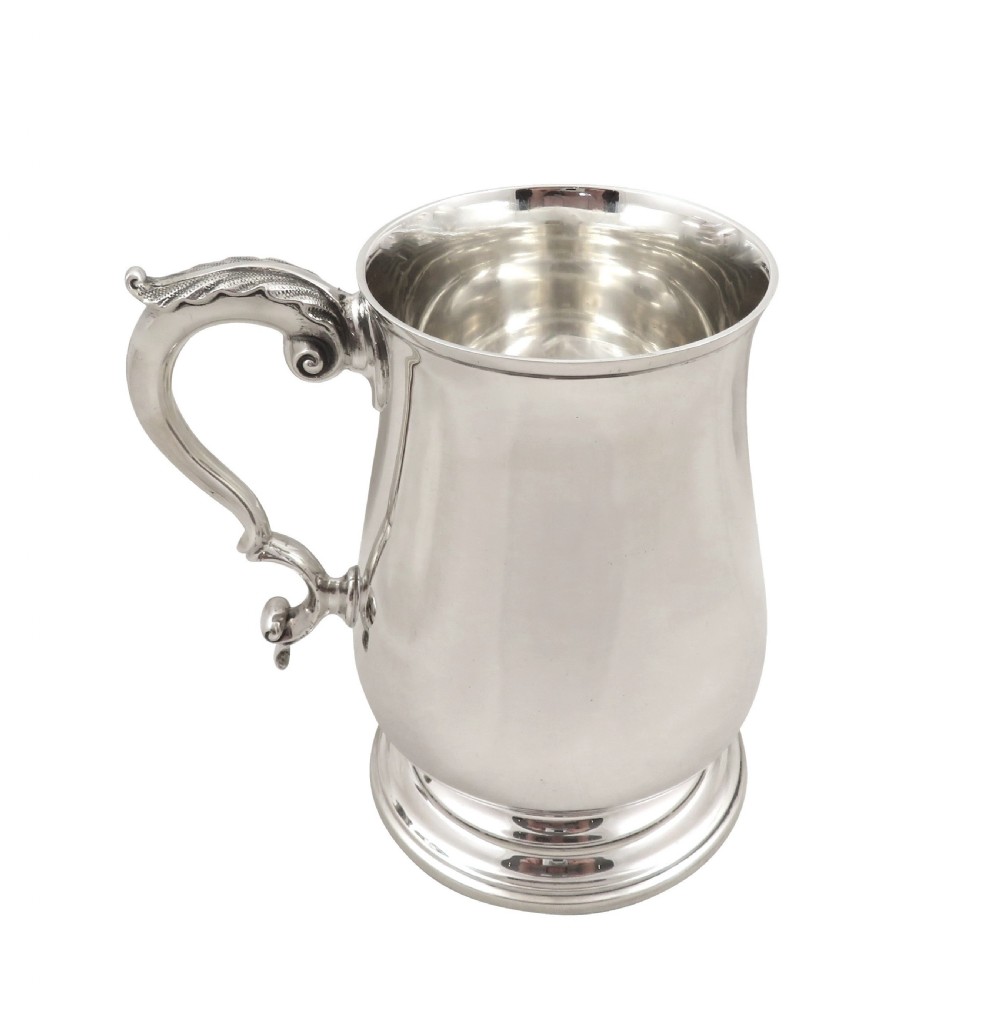 Vintage Sterling Silver Pint Mug / Tankard 1965 View VIII