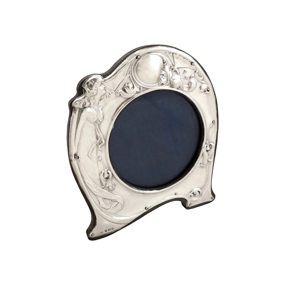 Antique Art Nouveau Sterling Silver Photo Frame 1908