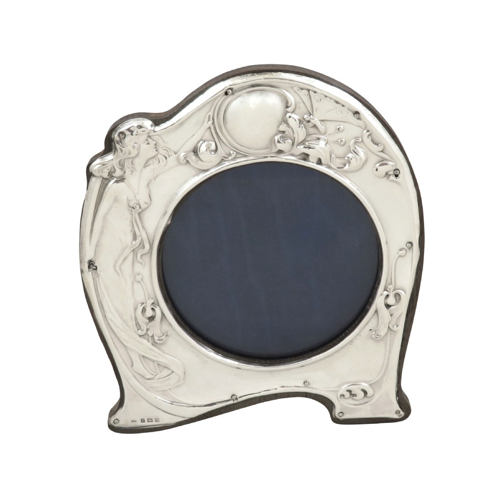 Antique Art Nouveau Sterling Silver Photo Frame 1908 View VI