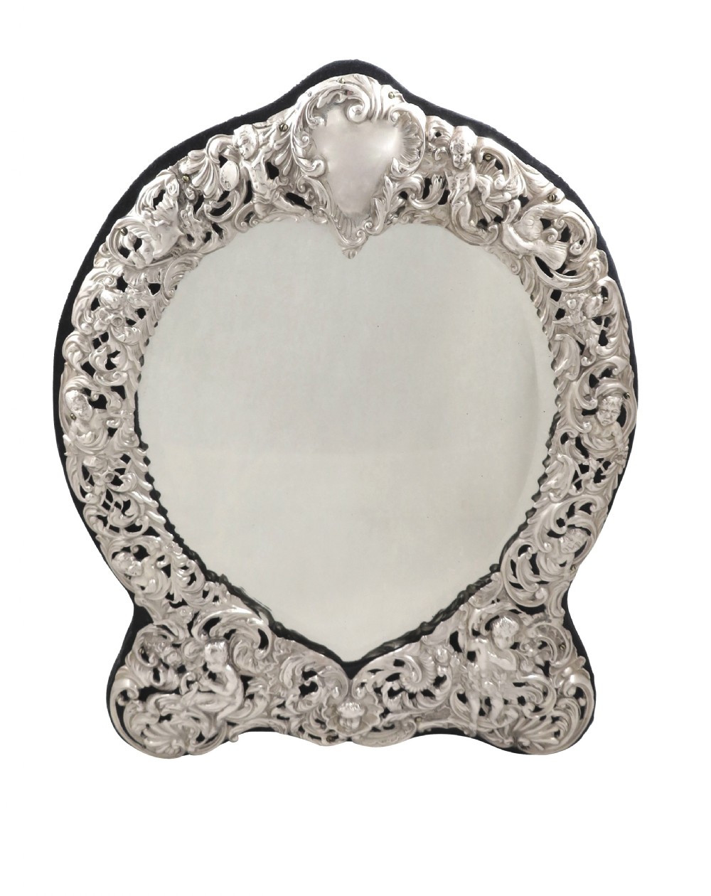 Antique Edwardian Sterling Silver Dressing Table Mirror 1905 View IV