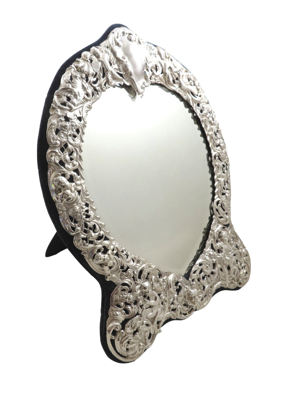 Antique Edwardian Sterling Silver Dressing Table Mirror 1905 View VI