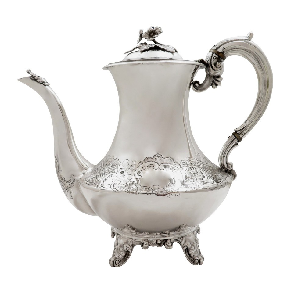 Antique Early Victorian Sterling Silver Coffee Pot 1839