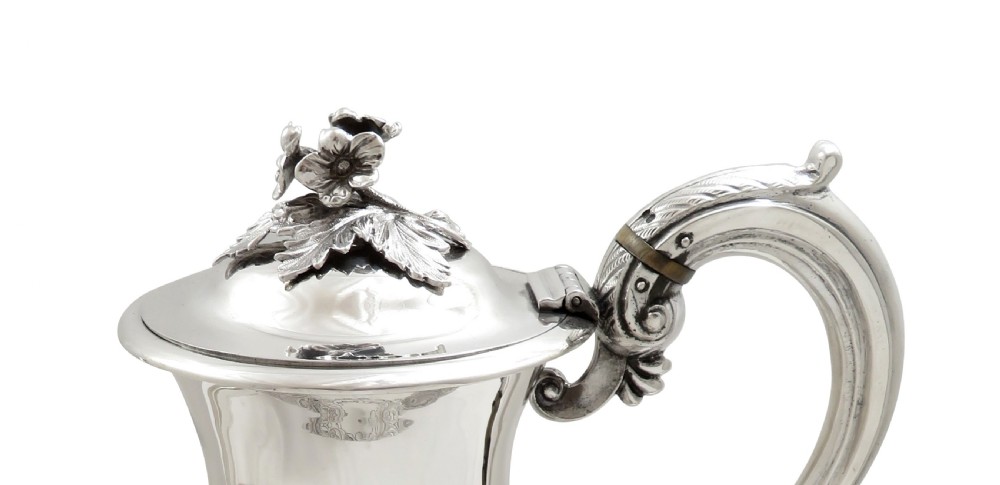 Antique Early Victorian Sterling Silver Coffee Pot 1839 View V