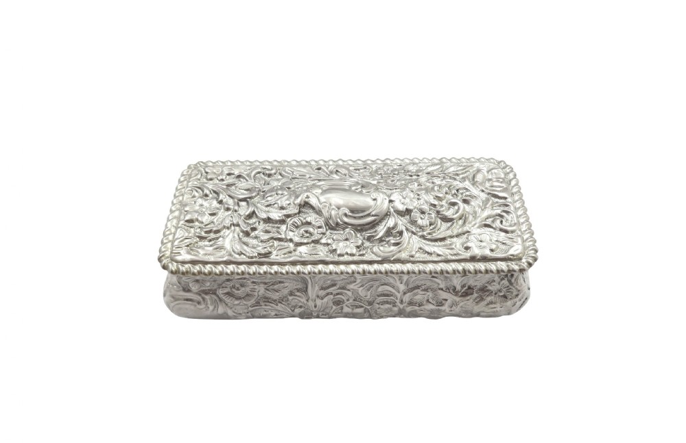 Antique Victorian Sterling Silver Trinket Box 1895 View VI