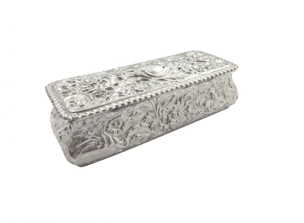 Antique Victorian Sterling Silver Trinket Box 1895 View X