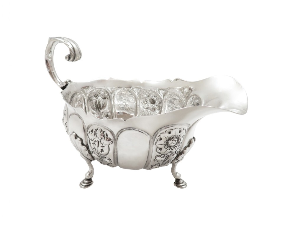 Antique Victorian Sterling Silver Sauce Boat / Jug 1893 View V