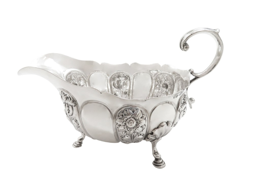 Antique Victorian Sterling Silver Sauce Boat / Jug 1893 View VI