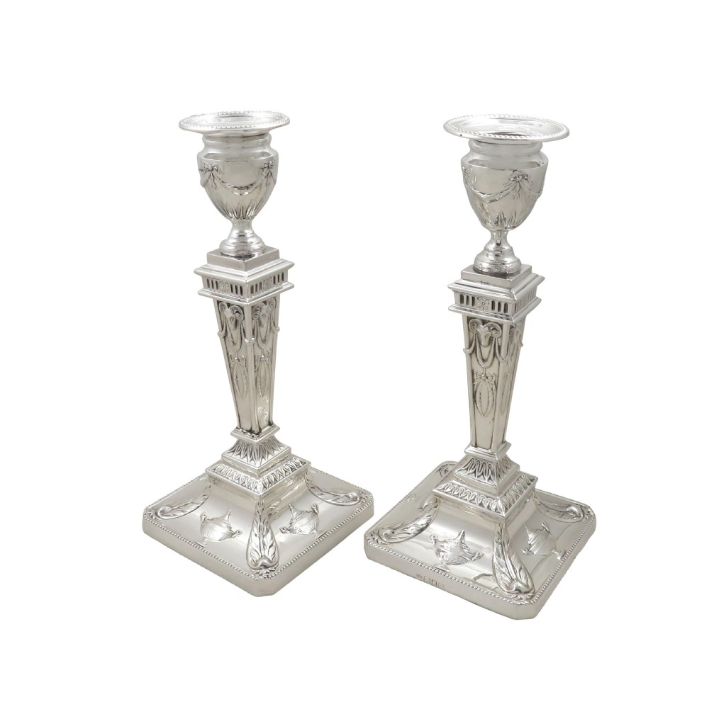 Pair of Antique Edwardian Sterling Silver 'Rams Heads' 8