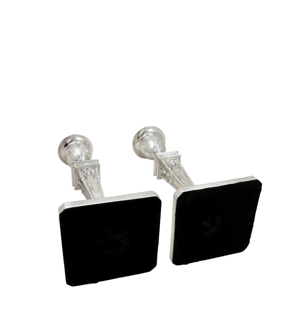 Pair of Antique Edwardian Sterling Silver 'Rams Heads' 8