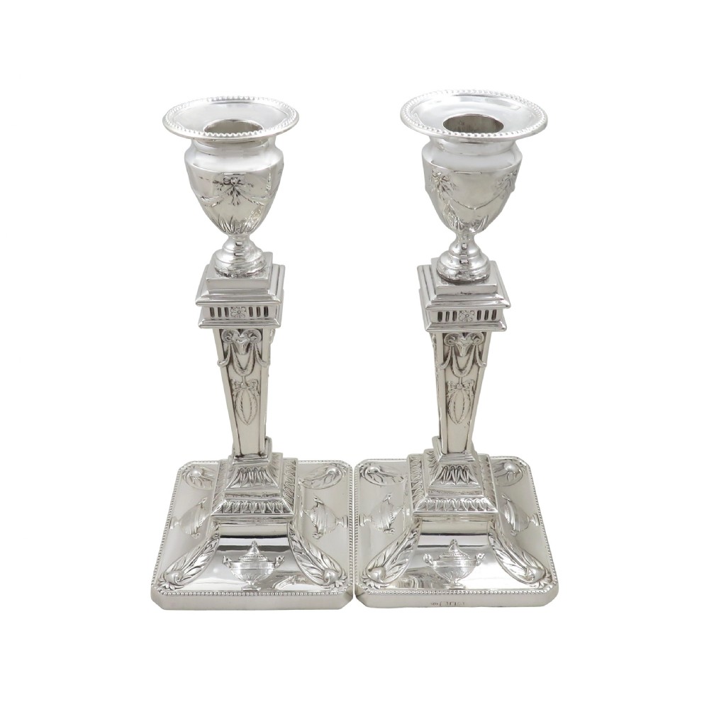 Pair of Antique Edwardian Sterling Silver 'Rams Heads' 8
