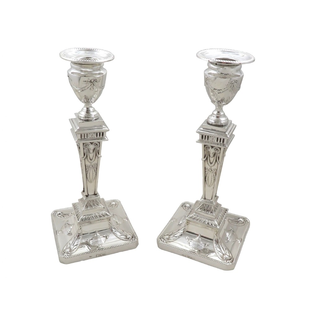 Pair of Antique Edwardian Sterling Silver 'Rams Heads' 8