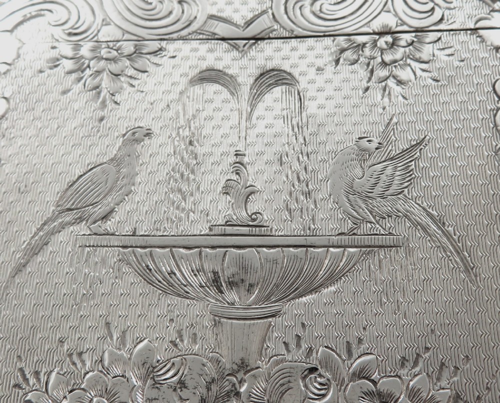 Antique Victorian Sterling Silver Calling Card Case 1859 - Nellie View V