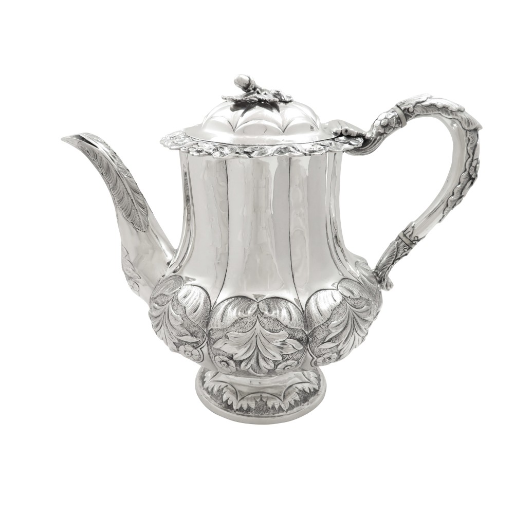 Antique Georgian Sterling Silver Coffee Pot 1829
