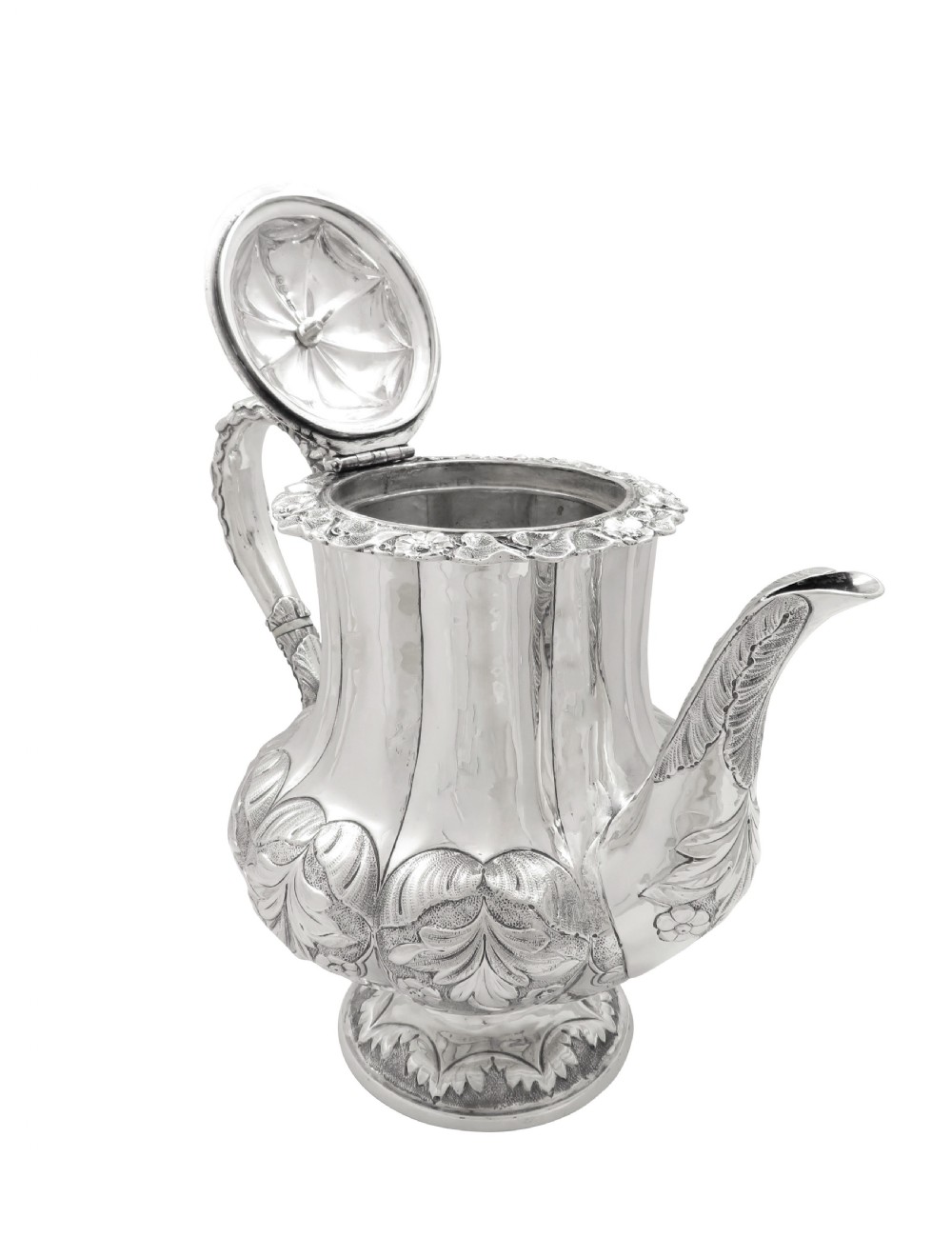 Antique Georgian Sterling Silver Coffee Pot 1829 View VI