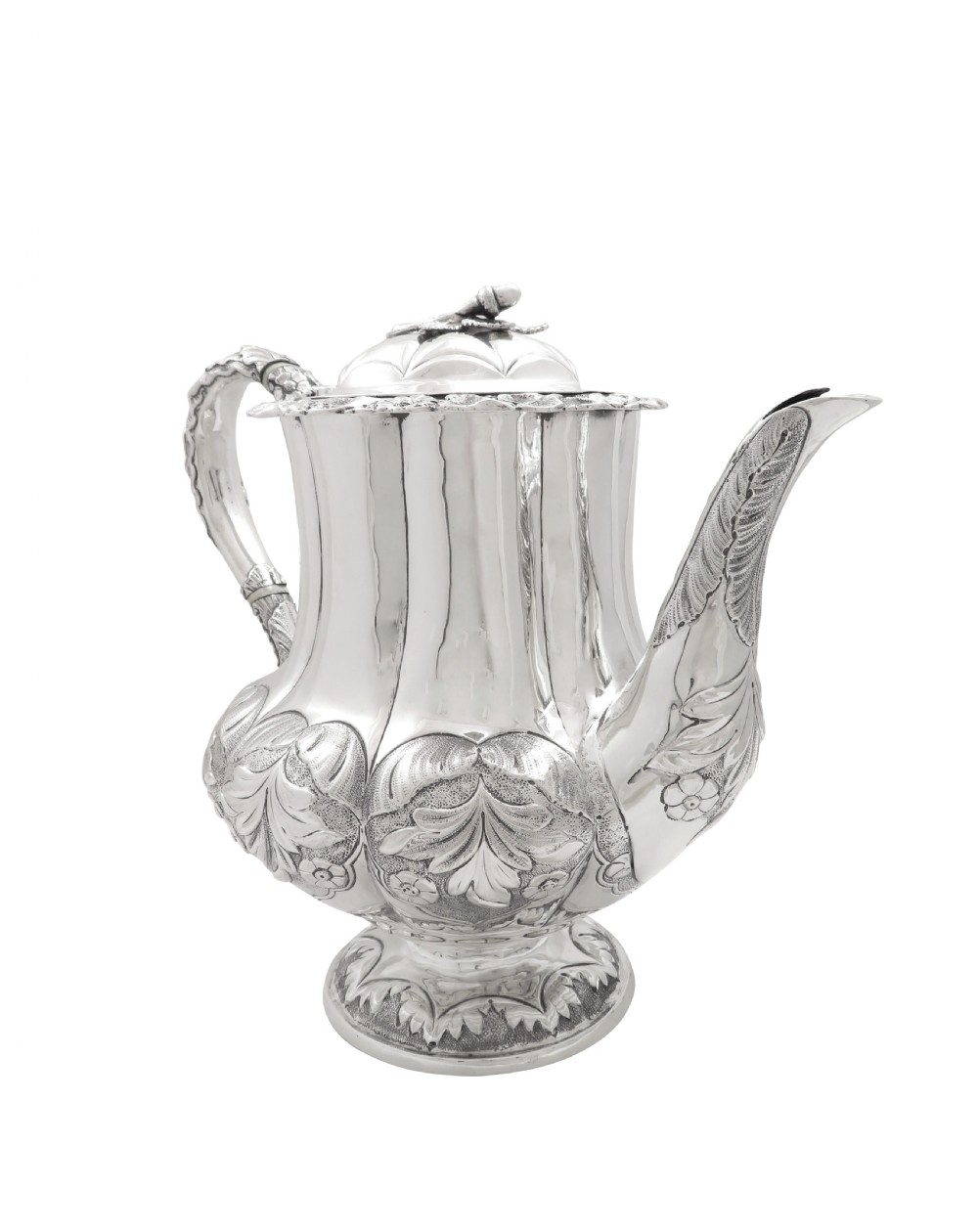Antique Georgian Sterling Silver Coffee Pot 1829 View VII