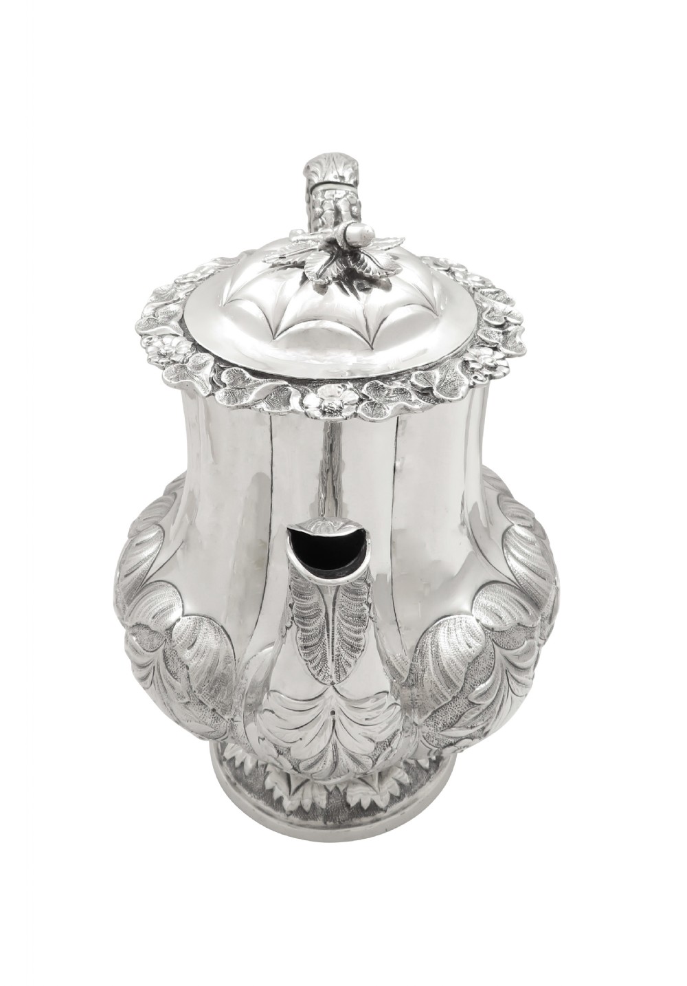 Antique Georgian Sterling Silver Coffee Pot 1829 View IX