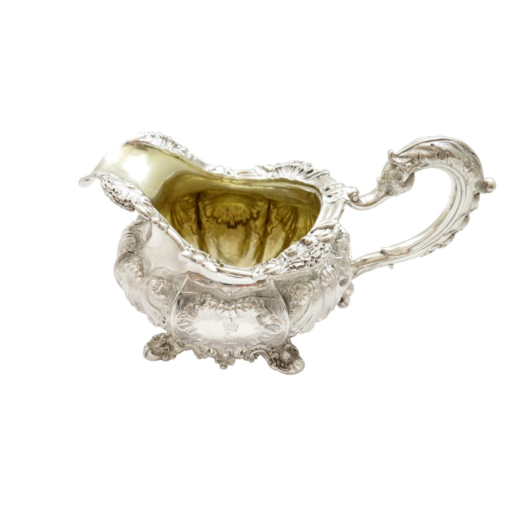 Antique Victorian Sterling Silver Jug with Crest 1839