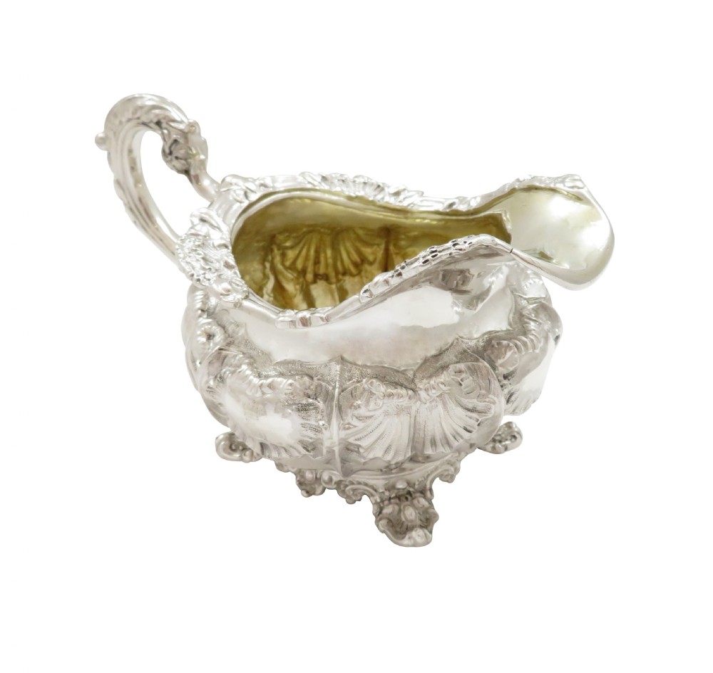Antique Victorian Sterling Silver Jug with Crest 1839 View II