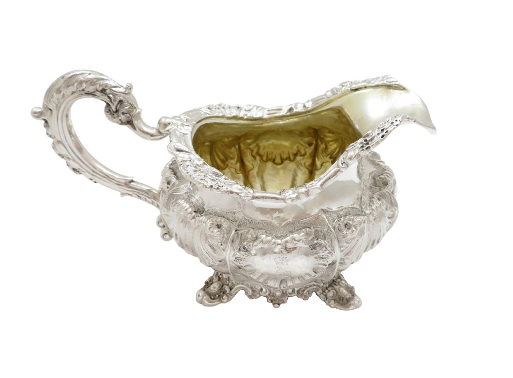 Antique Victorian Sterling Silver Jug with Crest 1839 View IX
