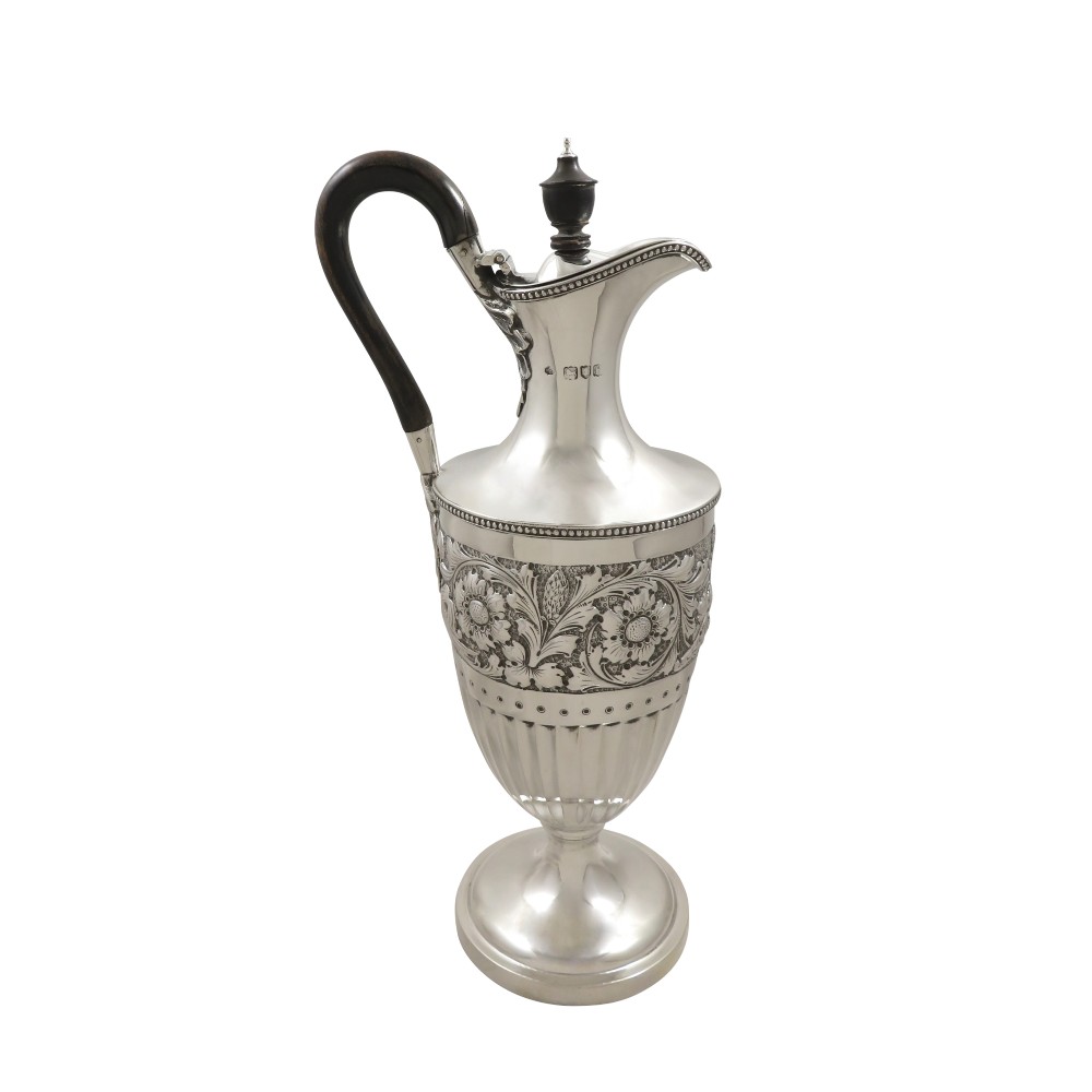 Antique Edwardian Sterling Silver Claret Jug / Wine Ewer 1901
