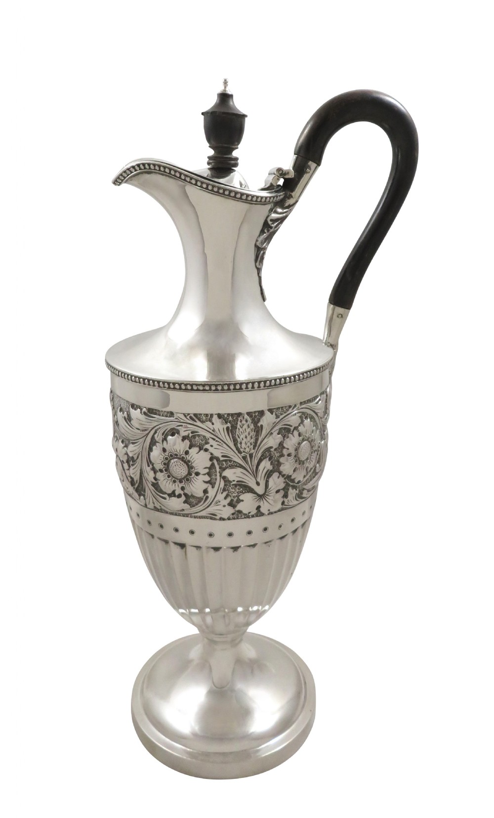 Antique Edwardian Sterling Silver Claret Jug / Wine Ewer 1901 View IX