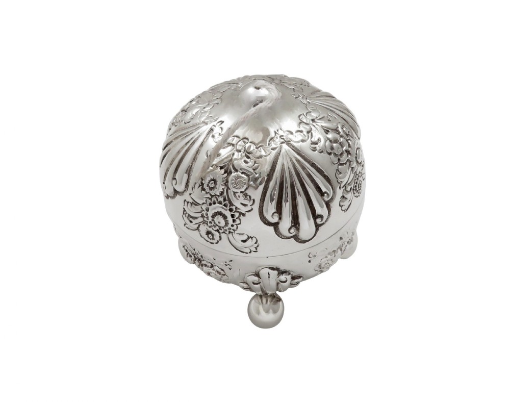 Antique Victorian Sterling Silver String Box 1893 View IV