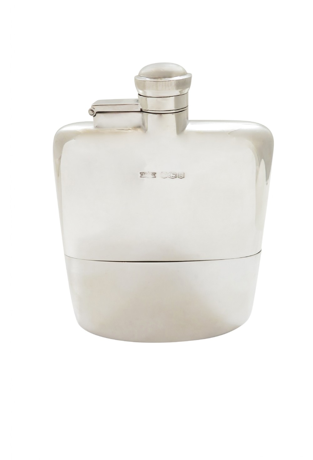 Antique George V Sterling Silver Hip Flask with Cup 1922 View IX