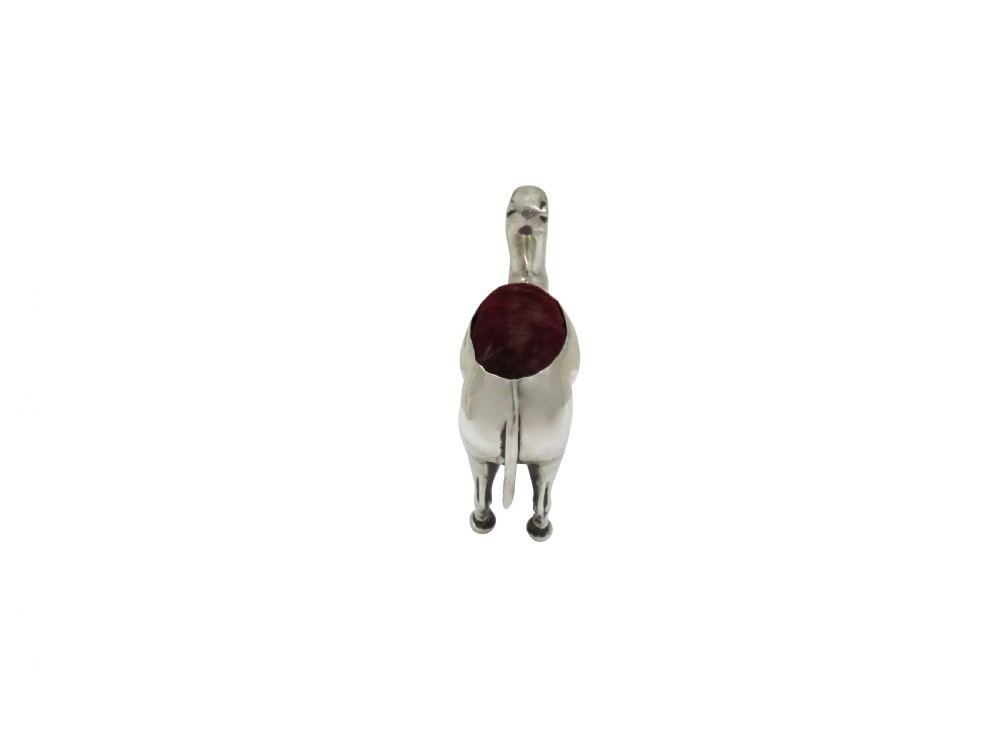 Antique Edwardian Sterling Silver Camel Pin Cushion 1906 View XIII