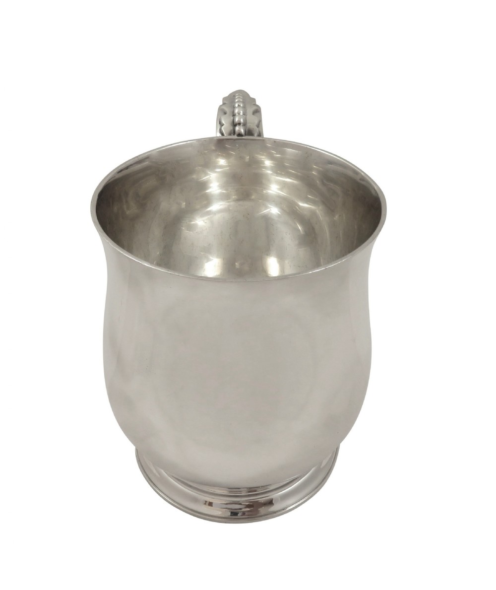 Antique George V Sterling Silver Pint Tankard / Mug 1931 View IV
