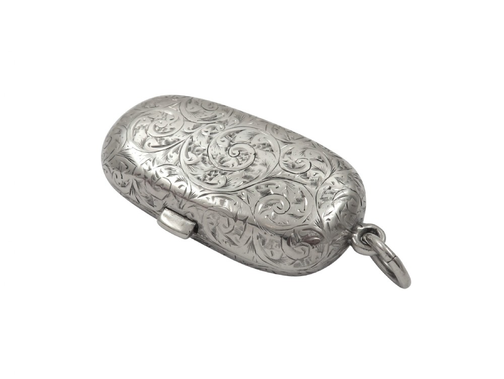 Antique Victorian Sterling Silver Double Sovereign Case 1898 View X