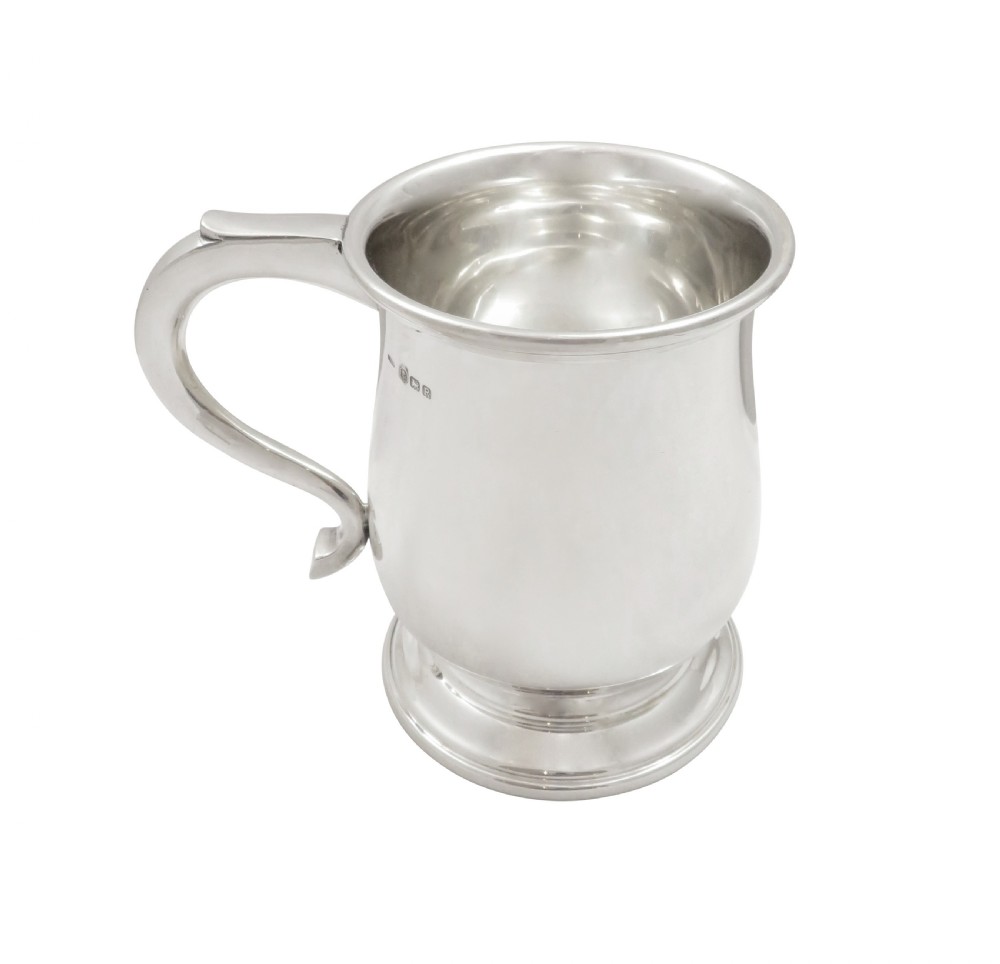 Antique Sterling Silver Pint Tankard / Mug  View V
