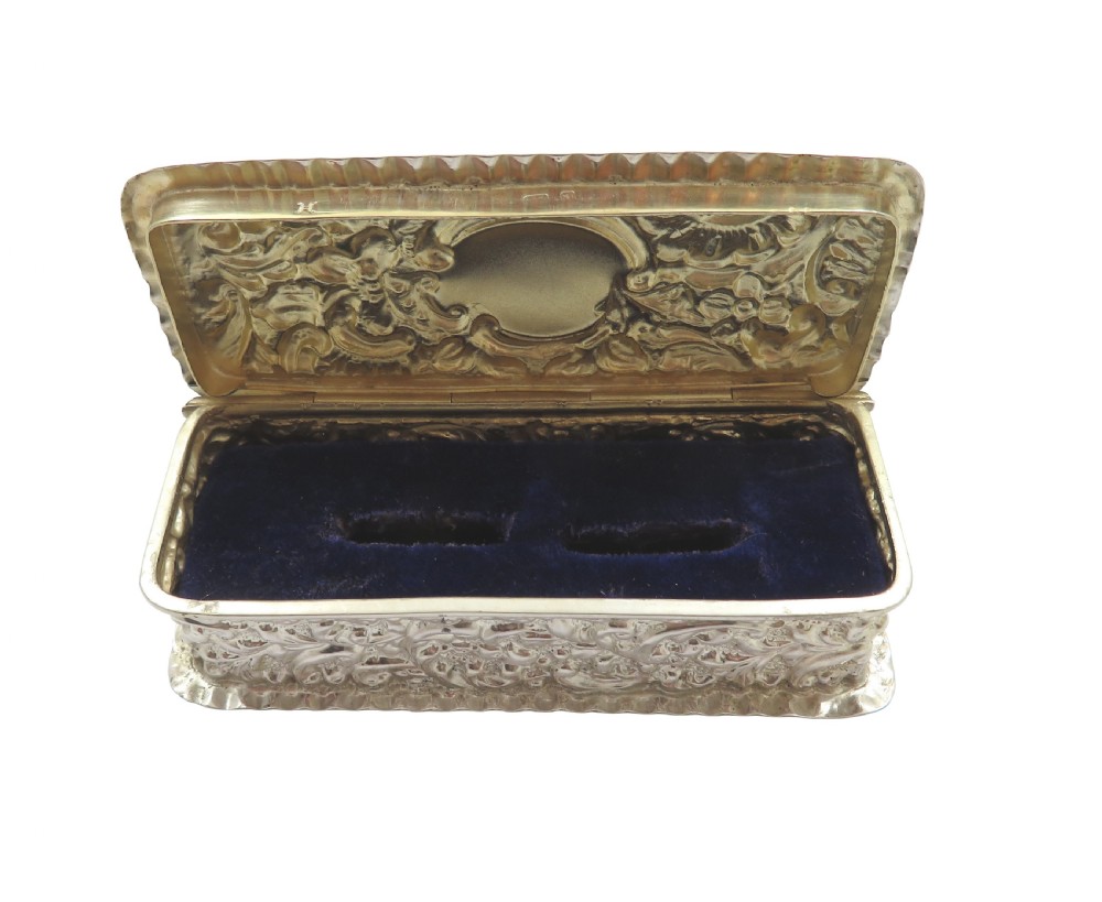 Antique Victorian Sterling Silver Ring Box 1900 View V