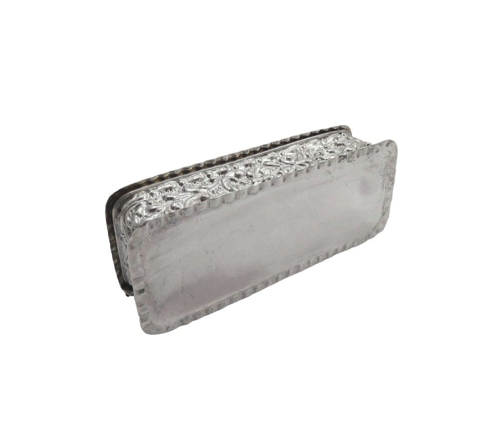 Antique Victorian Sterling Silver Ring Box 1900 View VI