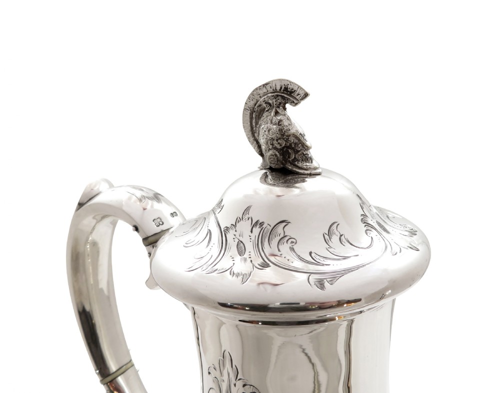 Antique Early Victorian Sterling Silver Coffee Pot 1845 View VI