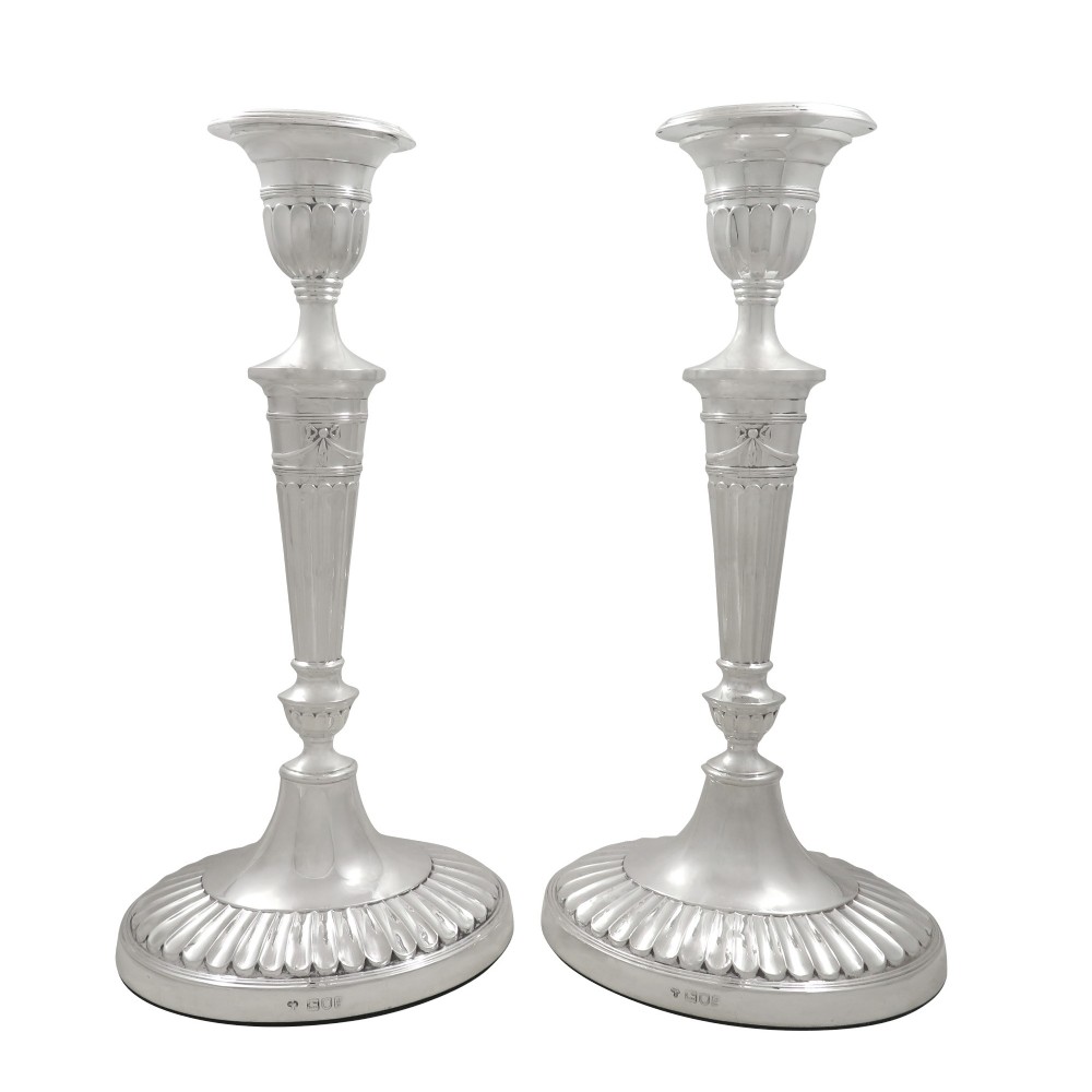 Pair of Antique Edwardian Sterling Silver 11 1/2