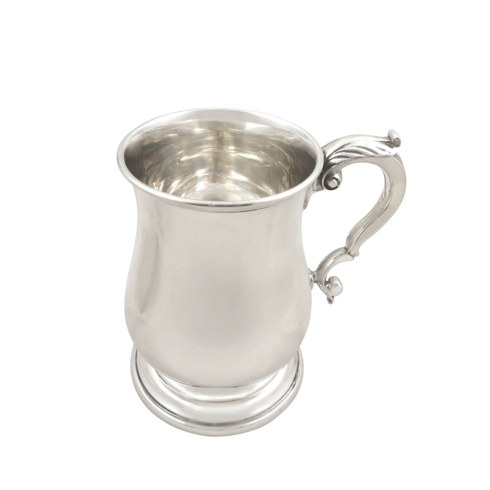 Antique Edwardian Sterling Silver Pint Tankard / Mug 1907