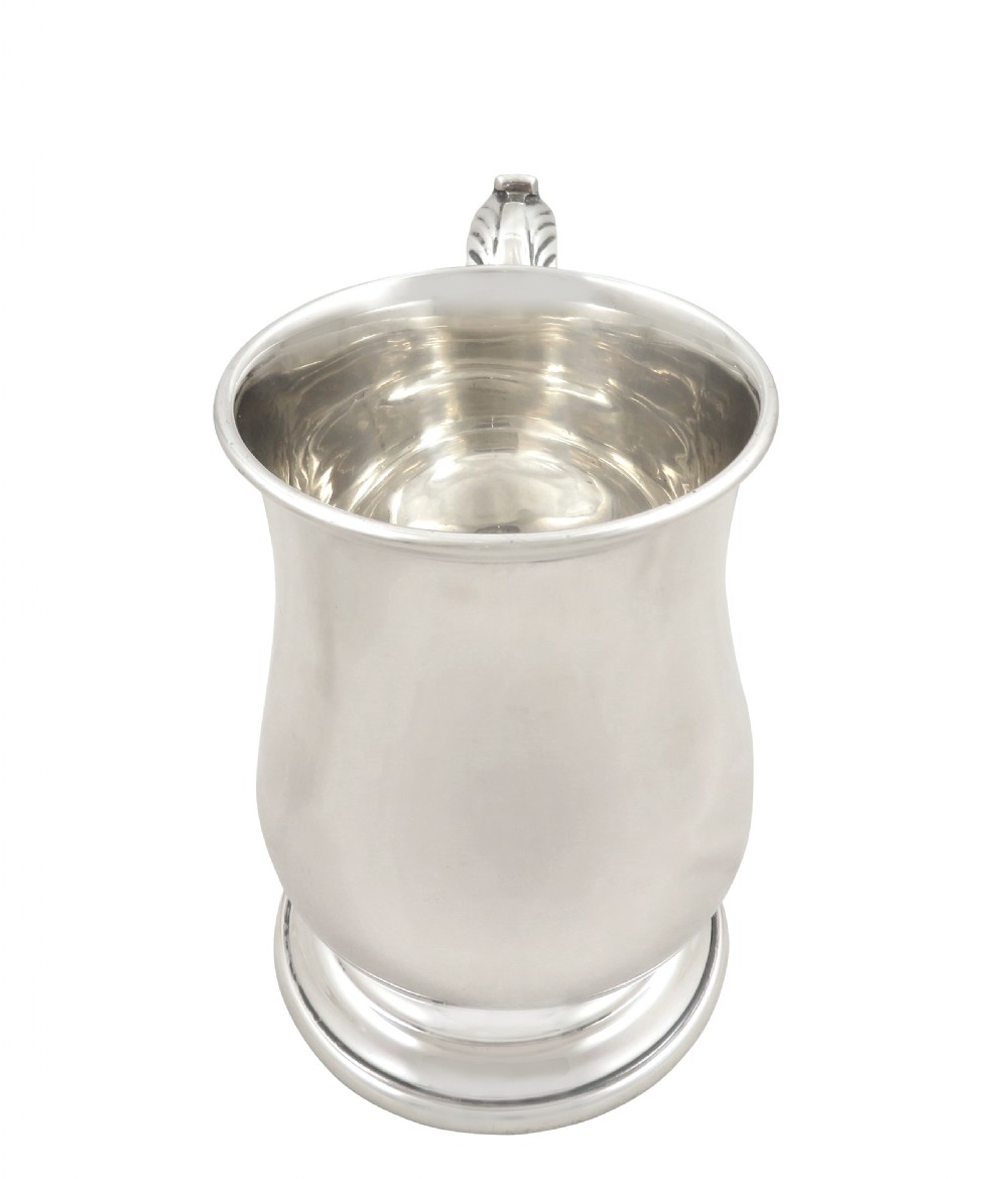 Antique Edwardian Sterling Silver Pint Tankard / Mug 1907 View II
