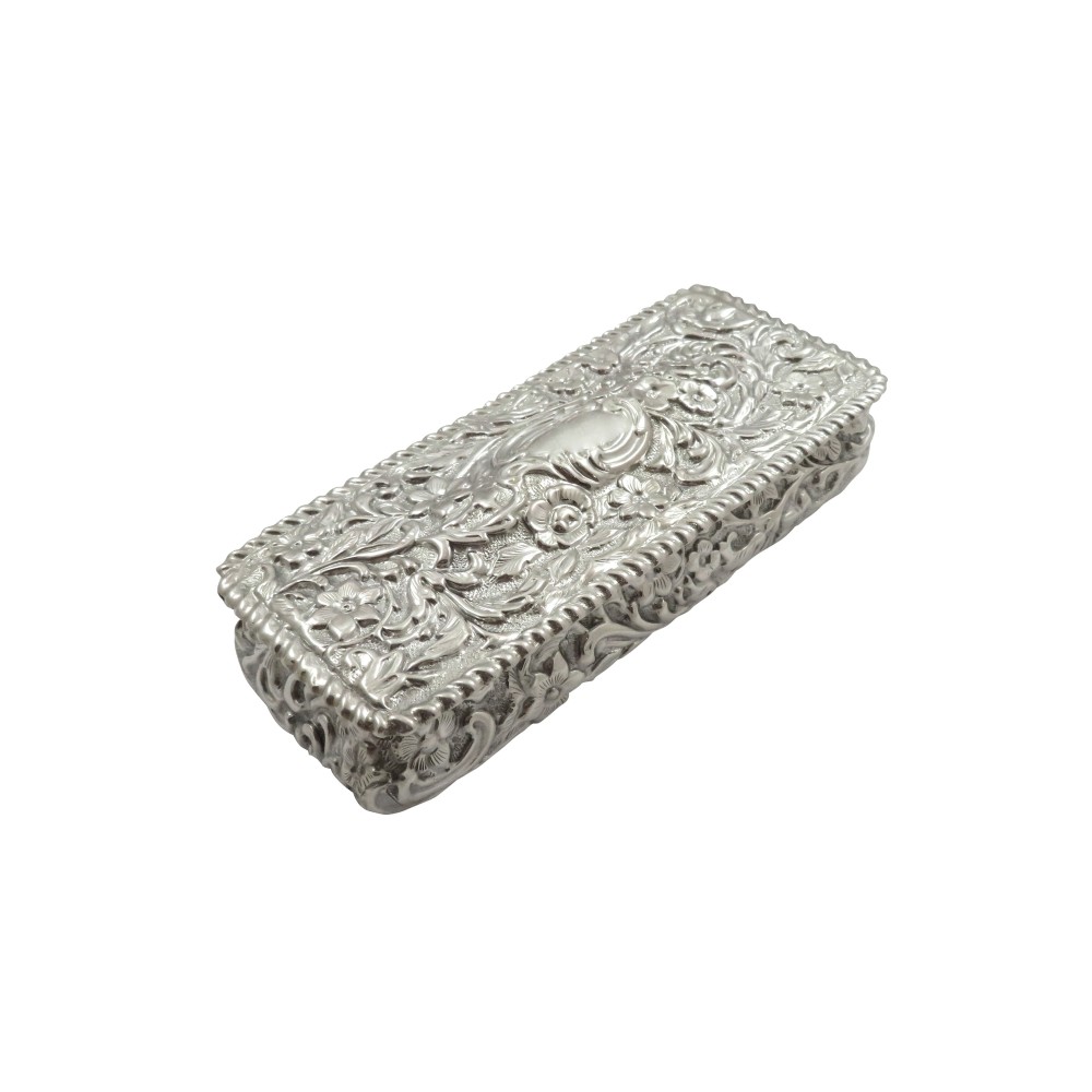 Antique Victorian Sterling Silver Trinket Box 1895