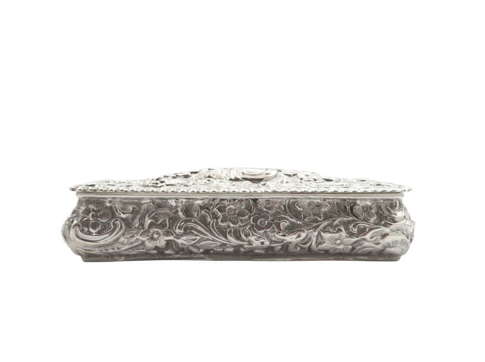 Antique Victorian Sterling Silver Trinket Box 1895 View IV