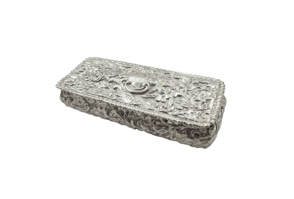 Antique Victorian Sterling Silver Trinket Box 1895 View IX